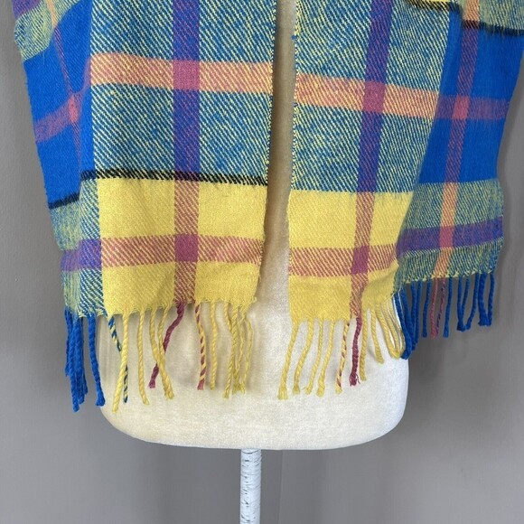 Mens Multicolored Plaid Flannel Fringe Scarf 50” x 12” Inches - Picture 4 of 6